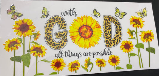 With God all things are possible cup decal & cup
